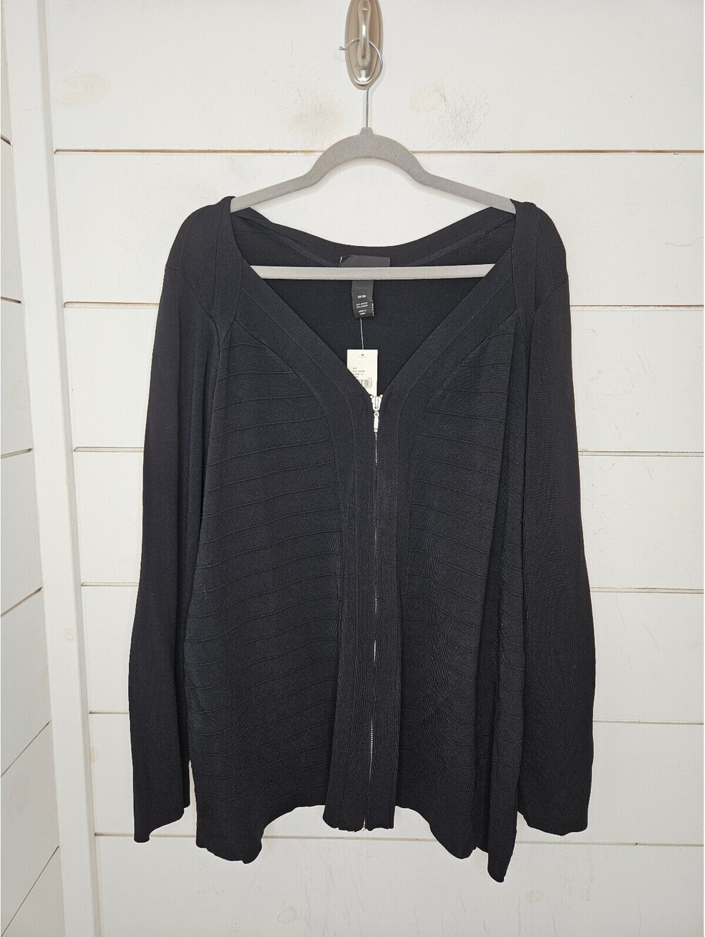NWT Lane Bryant size 26/28 black front full zip cardigan sweater jacket